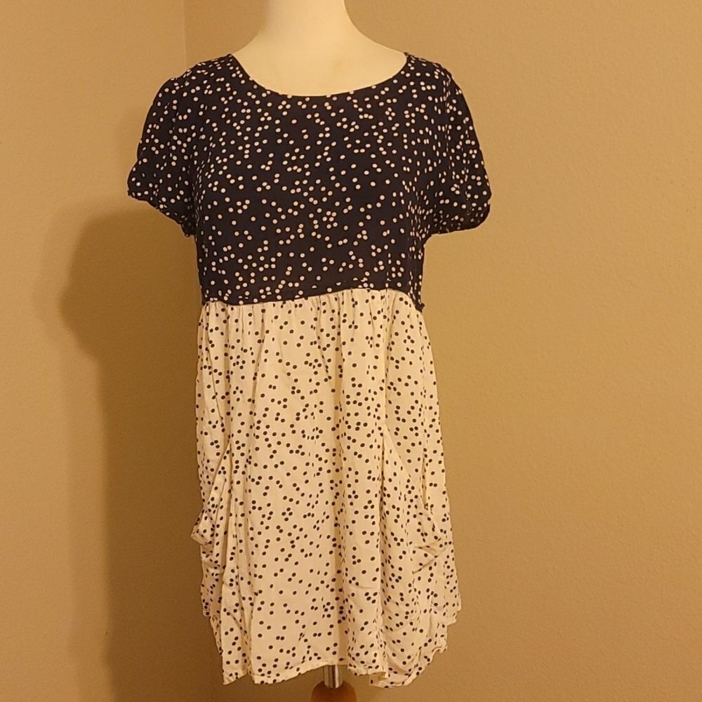 Anthropologie HD Paris Navy/White Dress size 6